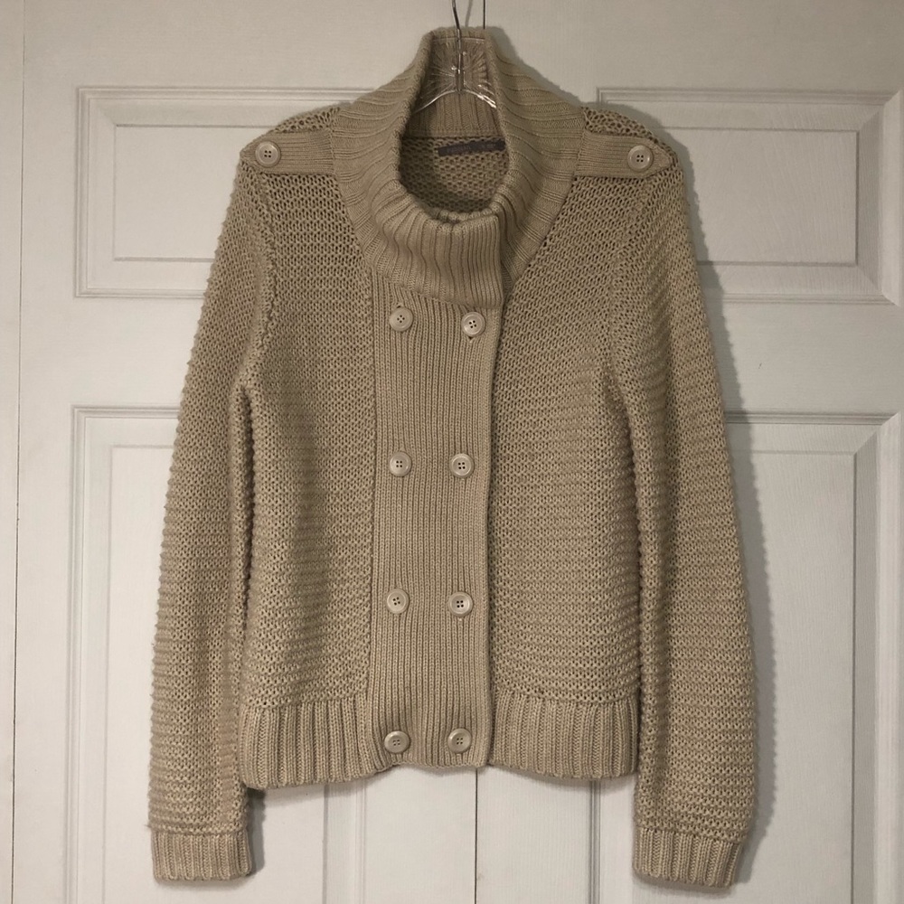 Tan Rubbish Cardigan Sweater